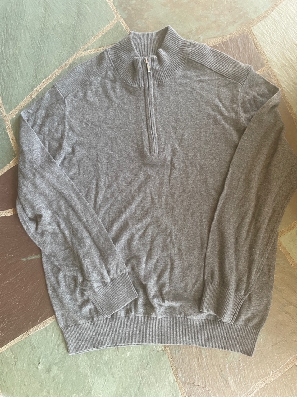 NWOT Port Authority Men's Zip-Neck Sweater - Gray